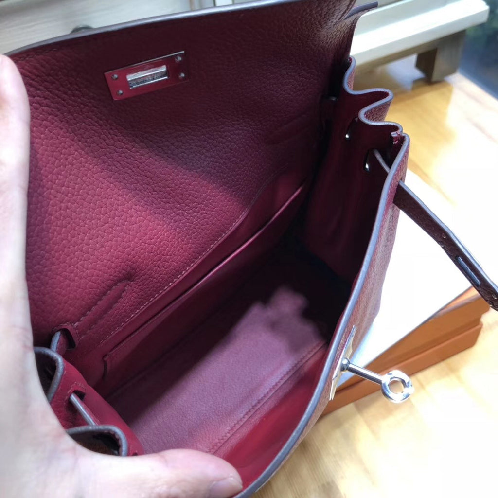 Hermès Kelly Ado Backpack 28cm Togo Leather with Palladium Hardware