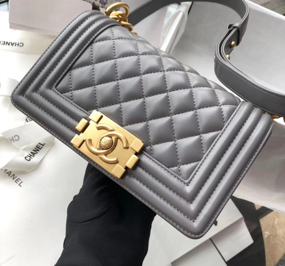 Chanel Small BOY CHANEL Handbag Grey