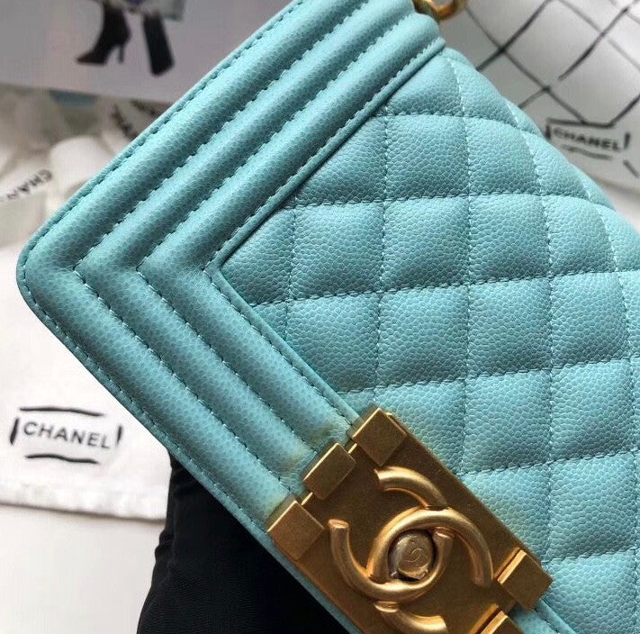 Chanel Small BOY CHANEL Handbag Baby Blue