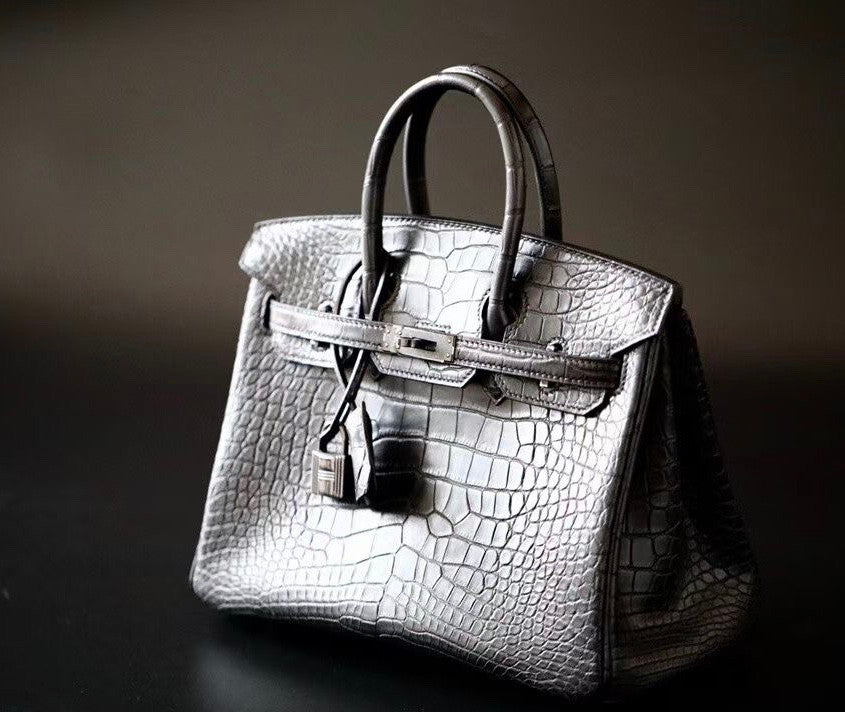 HERMES SO-BLACK BIRKIN 30 Matt alligator crocodile skin, Black hardware