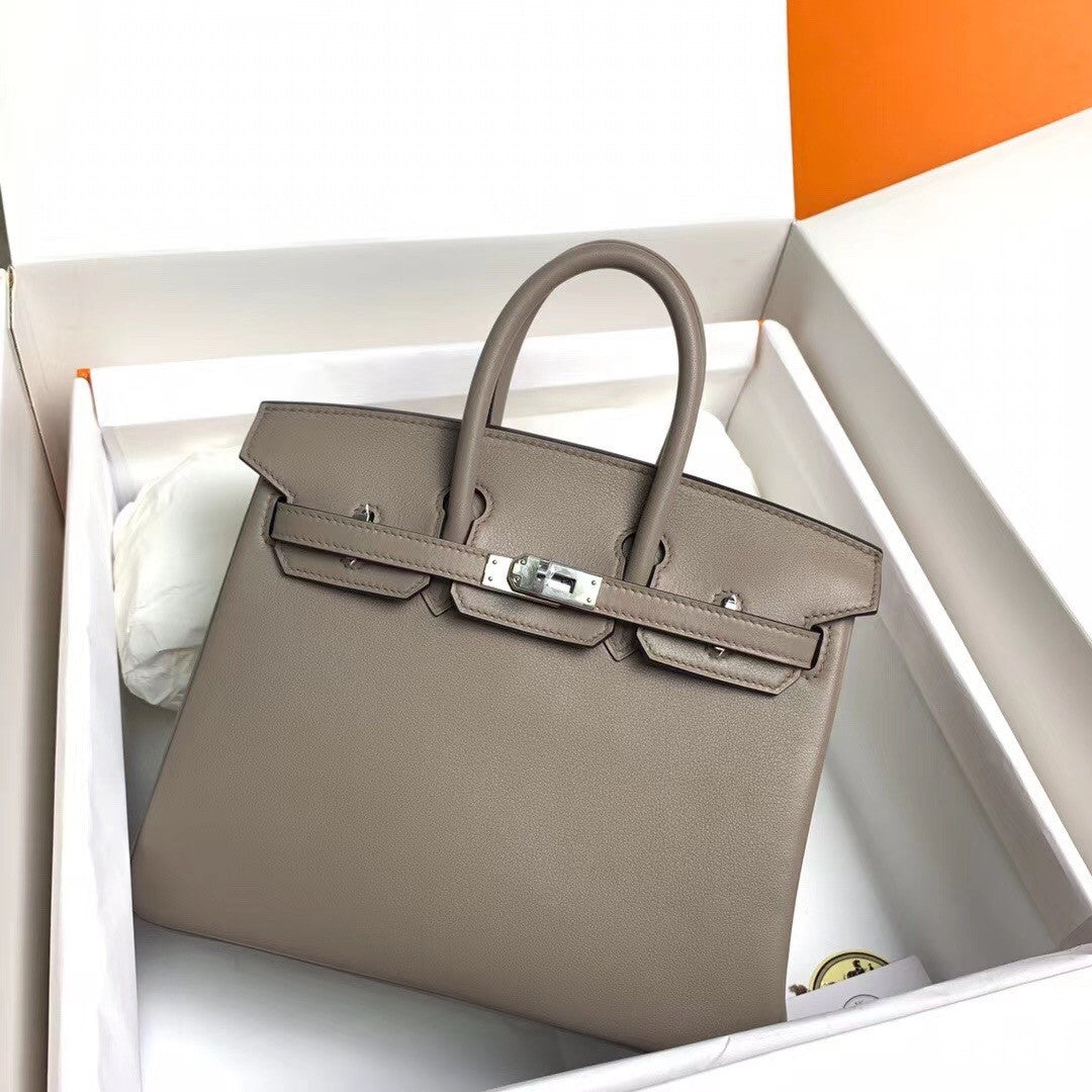 Hermes M8 Gris Asphalte Birkin 25 cm Swift Palladium  Hardware
