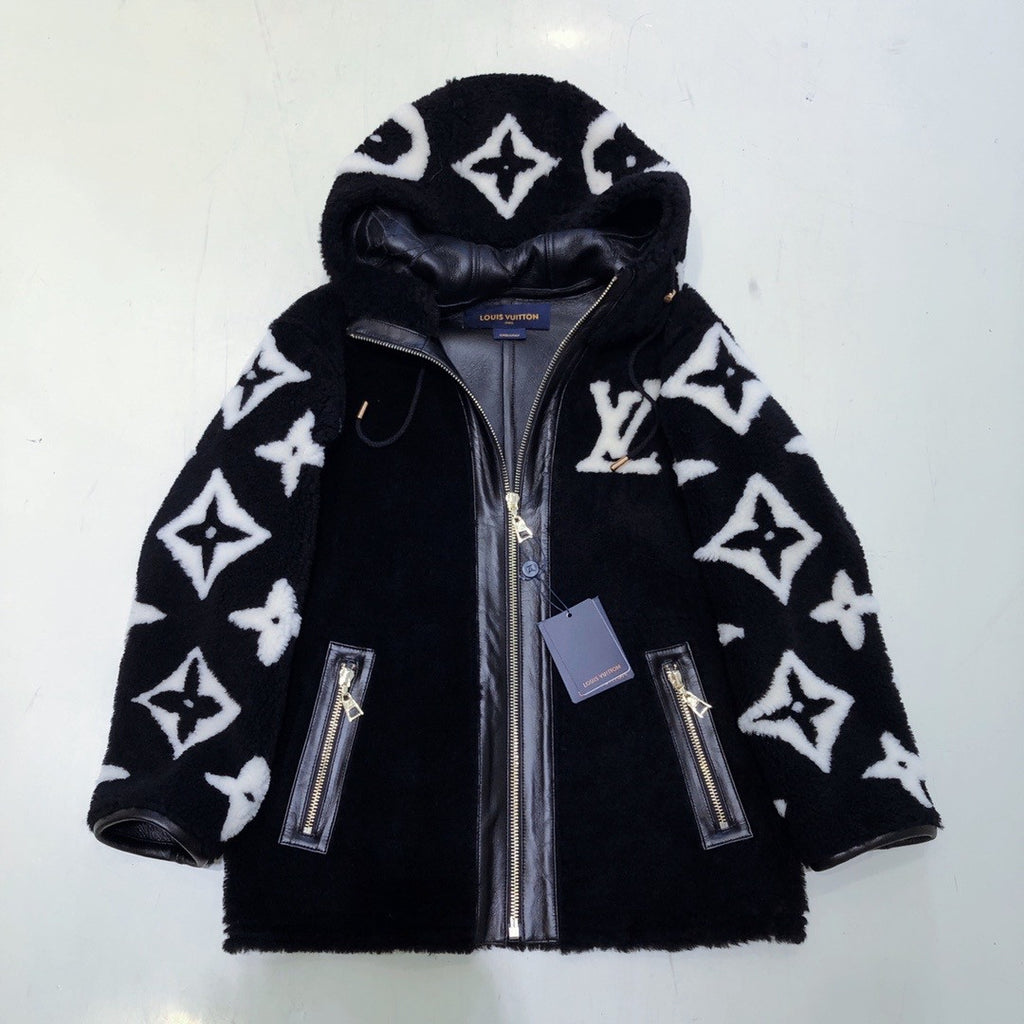 Louis Vuitton 1A8KYQ  MACRO MONOGRAM FLOWER SHEARLING JACKET