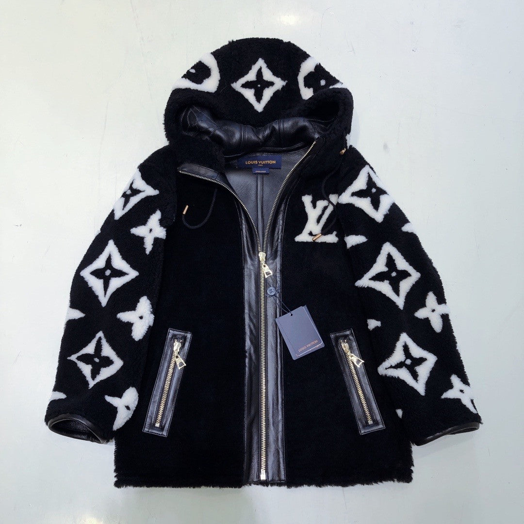 Louis Vuitton 1A8KYQ  MACRO MONOGRAM FLOWER SHEARLING JACKET