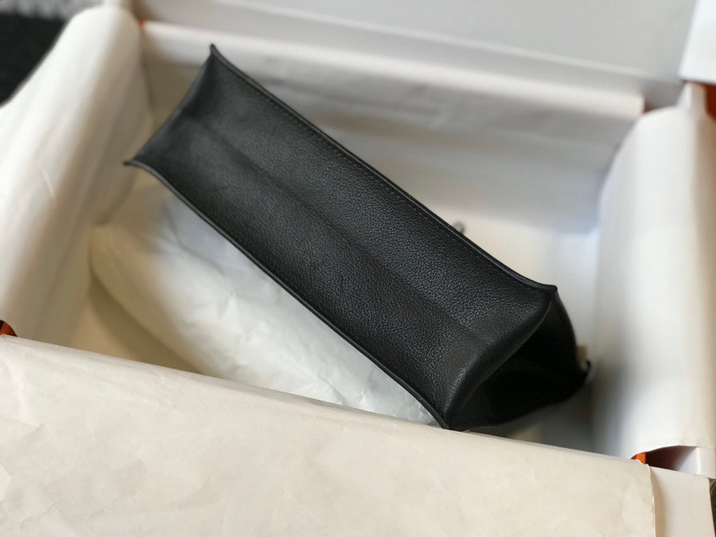 Hermes Black Kelly Danse Bag Evercolour Leather Palladium Hardware