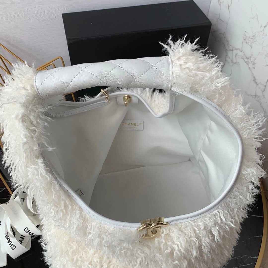Chanel Large Hobo Bag White