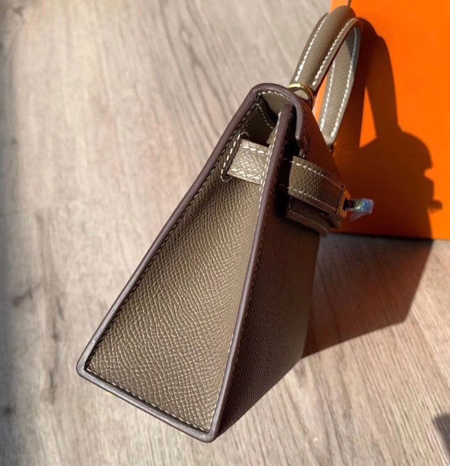 Hermes Etoupe Mini Kelly II 20 Epsom Gold Hardware