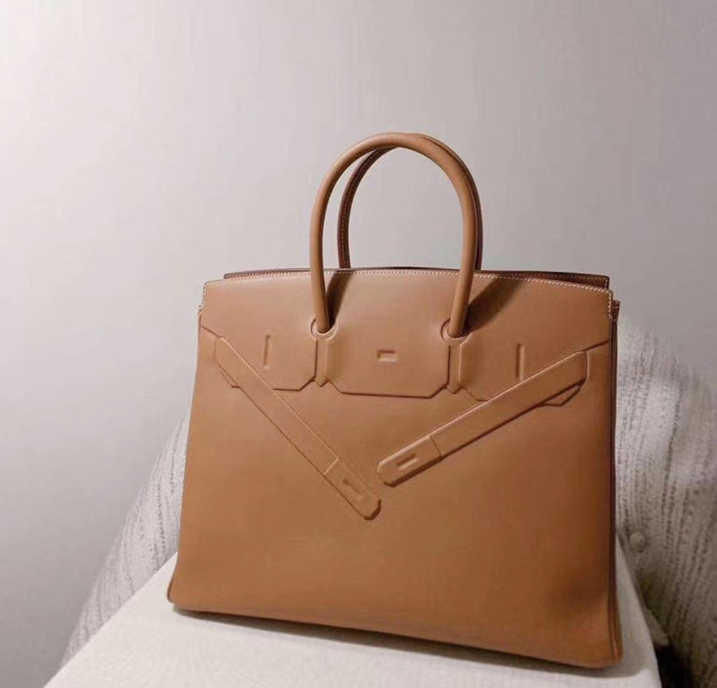 Hermes Shadow Birkin 35 Gold Swift Palladium Hardware