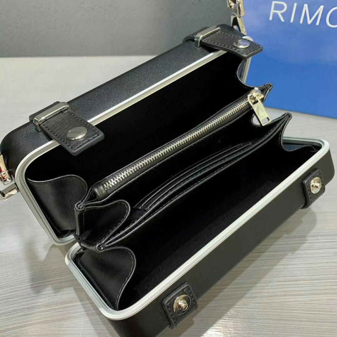 Christian Dior BLACK DIOR AND RIMOWA PERSONAL CLUTCH IN ALUMINUM AND GRAINED CALFSKIN