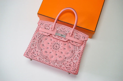 Hermes x Jay Ahr Special Edition custom-embroidering  Pink Birkin Bag 30cm Epsom Leather Palladium Hardware [Carry by Kylie Jenner, Cardi B]