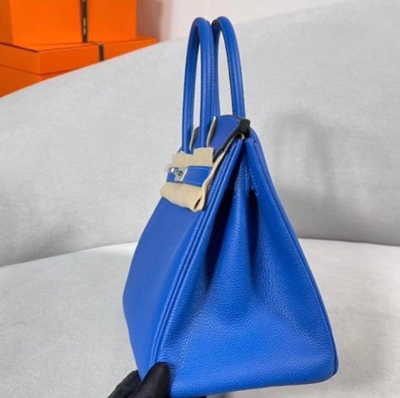 Hermès Birkin 30 cm Blue France Togo Leather Palladium Hardware