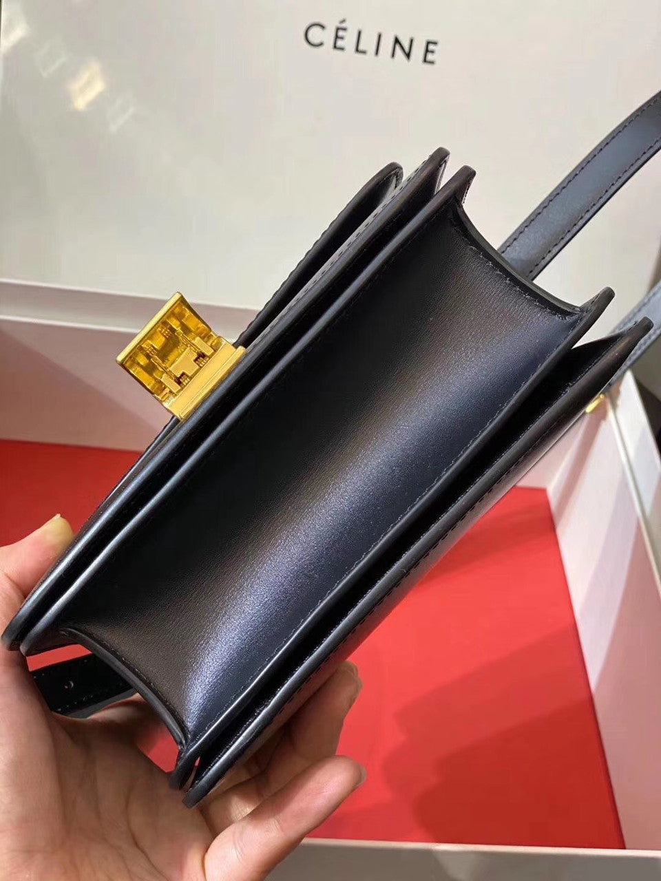 Celine SMALL CLASSIC BAG IN BOX CALFSKIN BLACK
