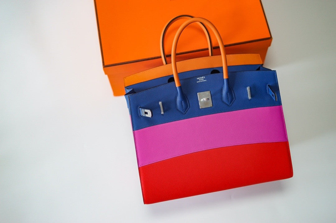 HERMÈS SUNSET RAINBOW SELLIER BIRKIN 35CM IN EPSOM LEATHER WITH PALLADIUM HARDWARE