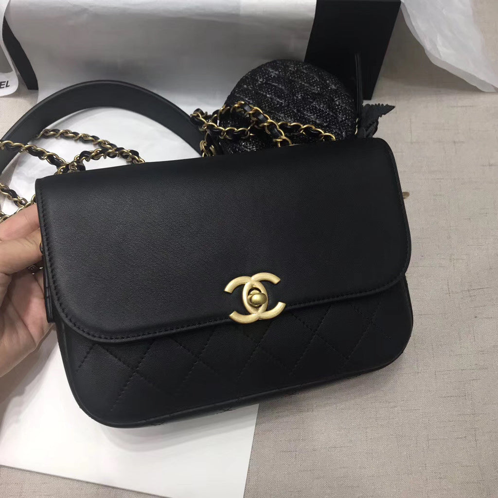 CHANEL Flap Bag & Coin Purse Black