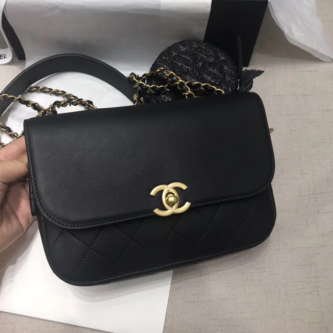 CHANEL Flap Bag & Coin Purse Black