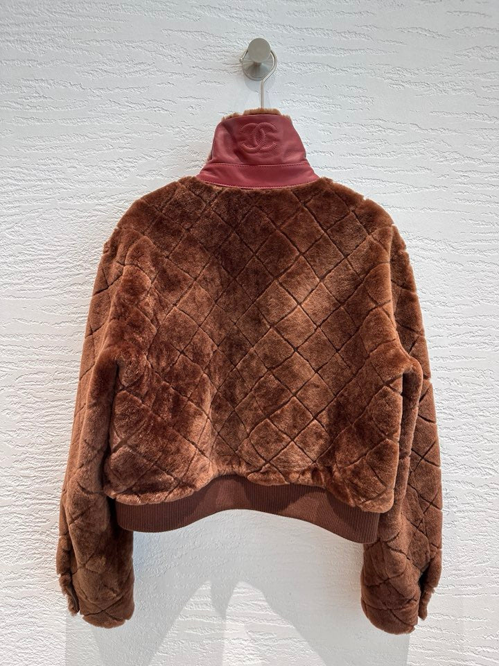 Chanel Shearling Bomber Jacket with Diamond Quilting and CC Logo — Fall/Winter 2026-2027 Chanel
