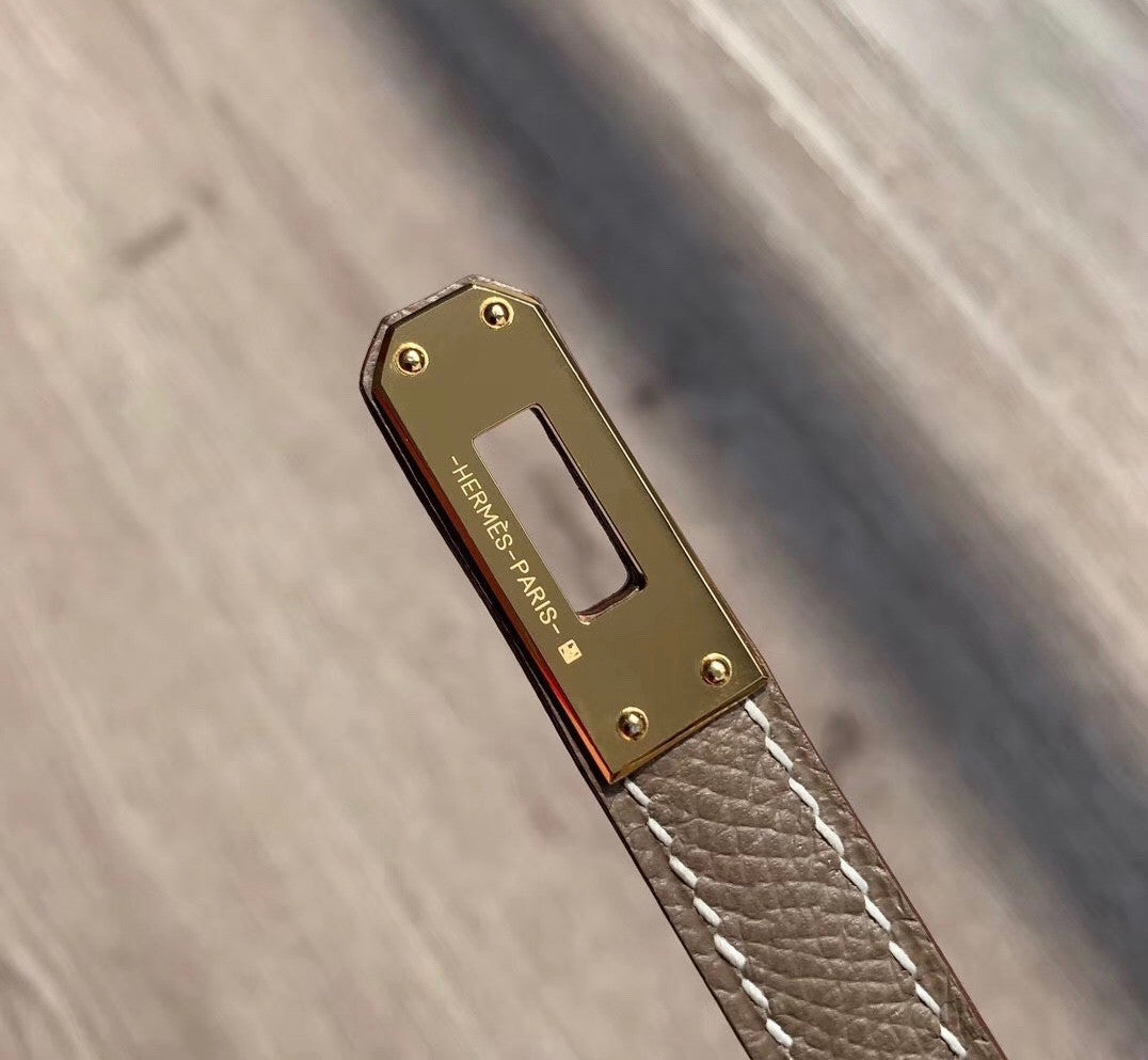 Hermes Etoupe Mini Kelly II 20 Epsom Gold Hardware
