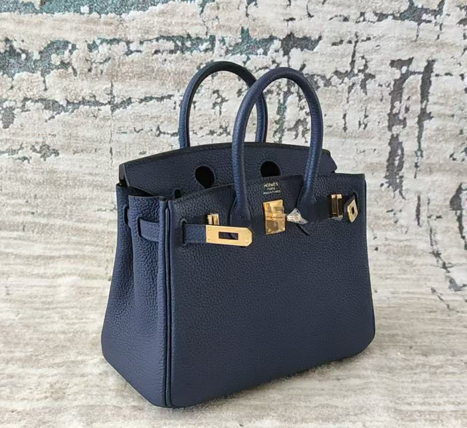 Hermès Navy Blue Birkin 20 Togo Leather Gold Hardware