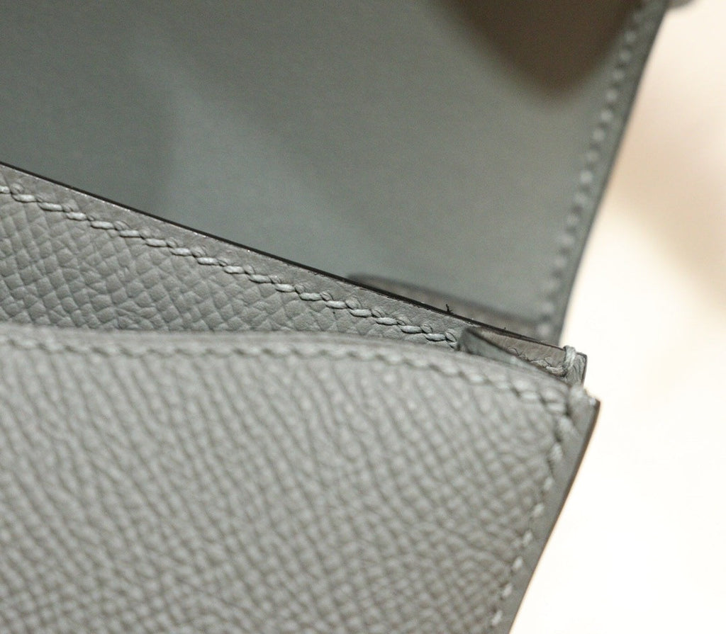 Hermes 63 Vert Amande Constance Epsom leather 18cm Gold Hardware