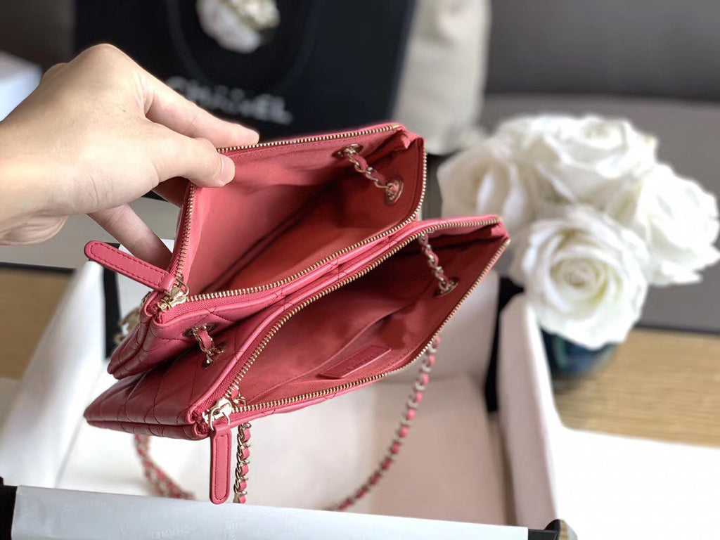 Chanel Clutch With Chain Pink