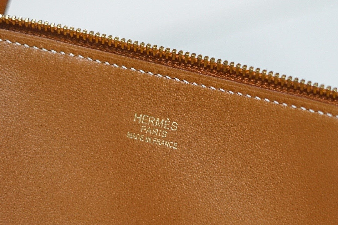 HERMES BOLIDE 31 2WAY HAND BAG BI-COLOR BOX CALF TOILE JEAN
