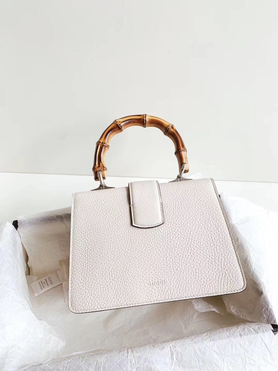 GUCCI Mini Dionysus Leather Top Handle Satchel Ivory