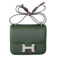 Hermes  Vert Anglais 2Q Constance 18 Epsom bag with Palladium Hardwares