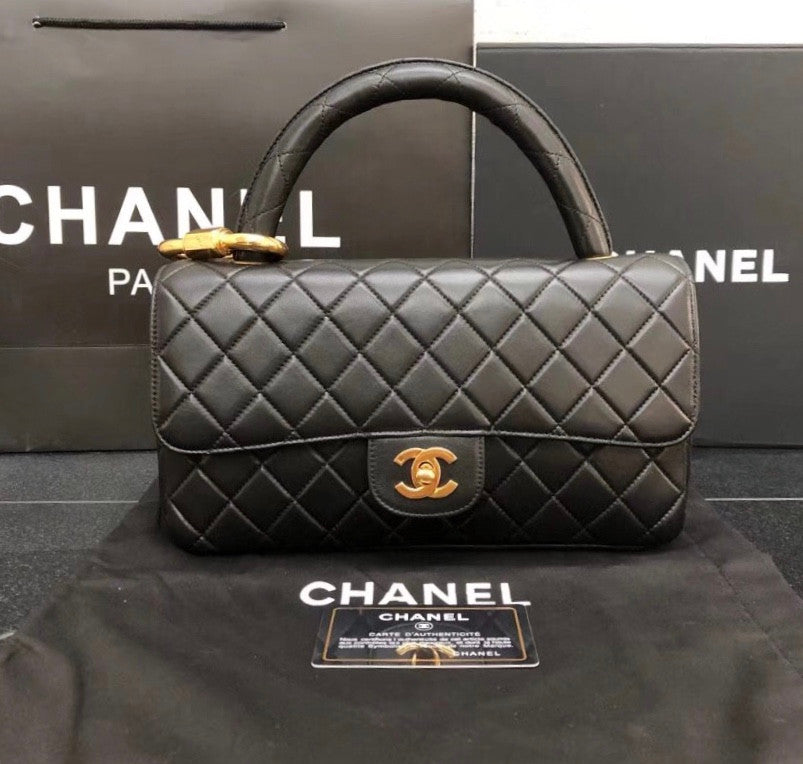 Chanel vintage duo flap bag Black