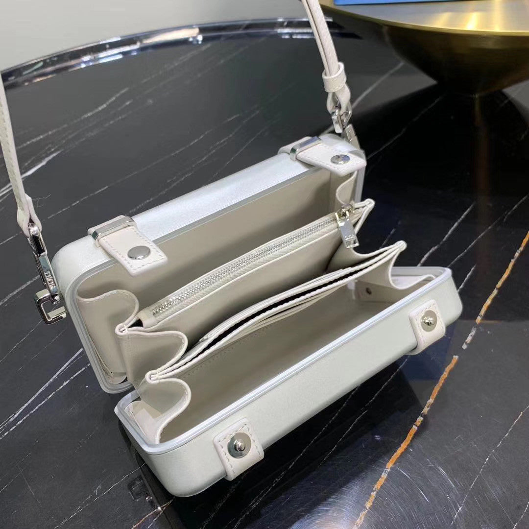 Christian Dior Gray DIOR AND RIMOWA PERSONAL CLUTCH IN ALUMINUM AND GRAINED CALFSKIN
