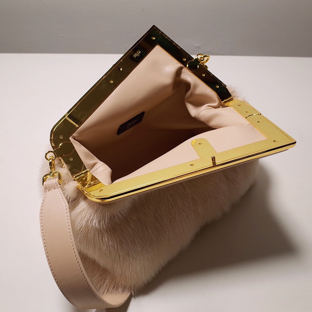 FENDI FIRST MEDIUM Pink mink bag