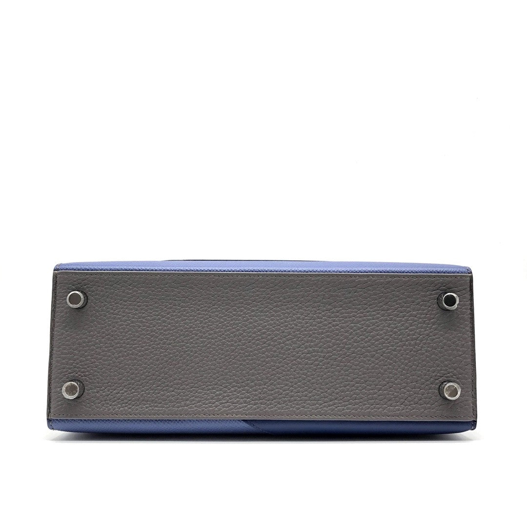 Hermes Special Order Endless Road Night Kelly 25 cm Epsom Palladium Hardware