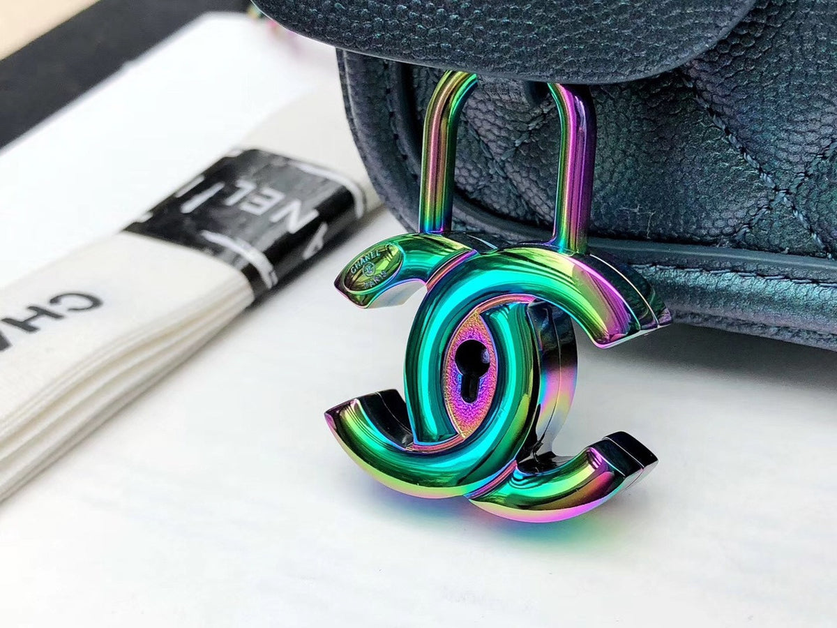 Chanel Medium Vanity Case With Iridescent Metal A93343