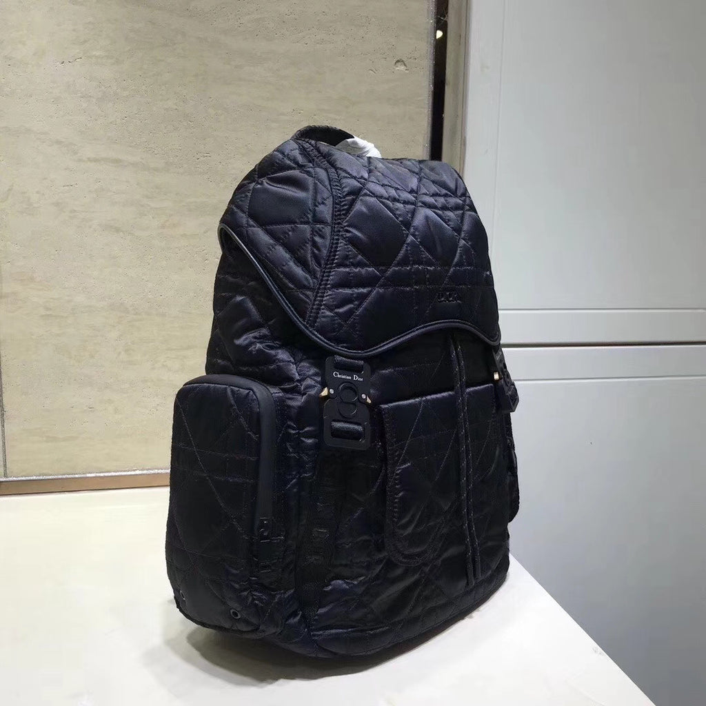 Christian Dior SADDLE BACKPACK IN BLACK NYLON