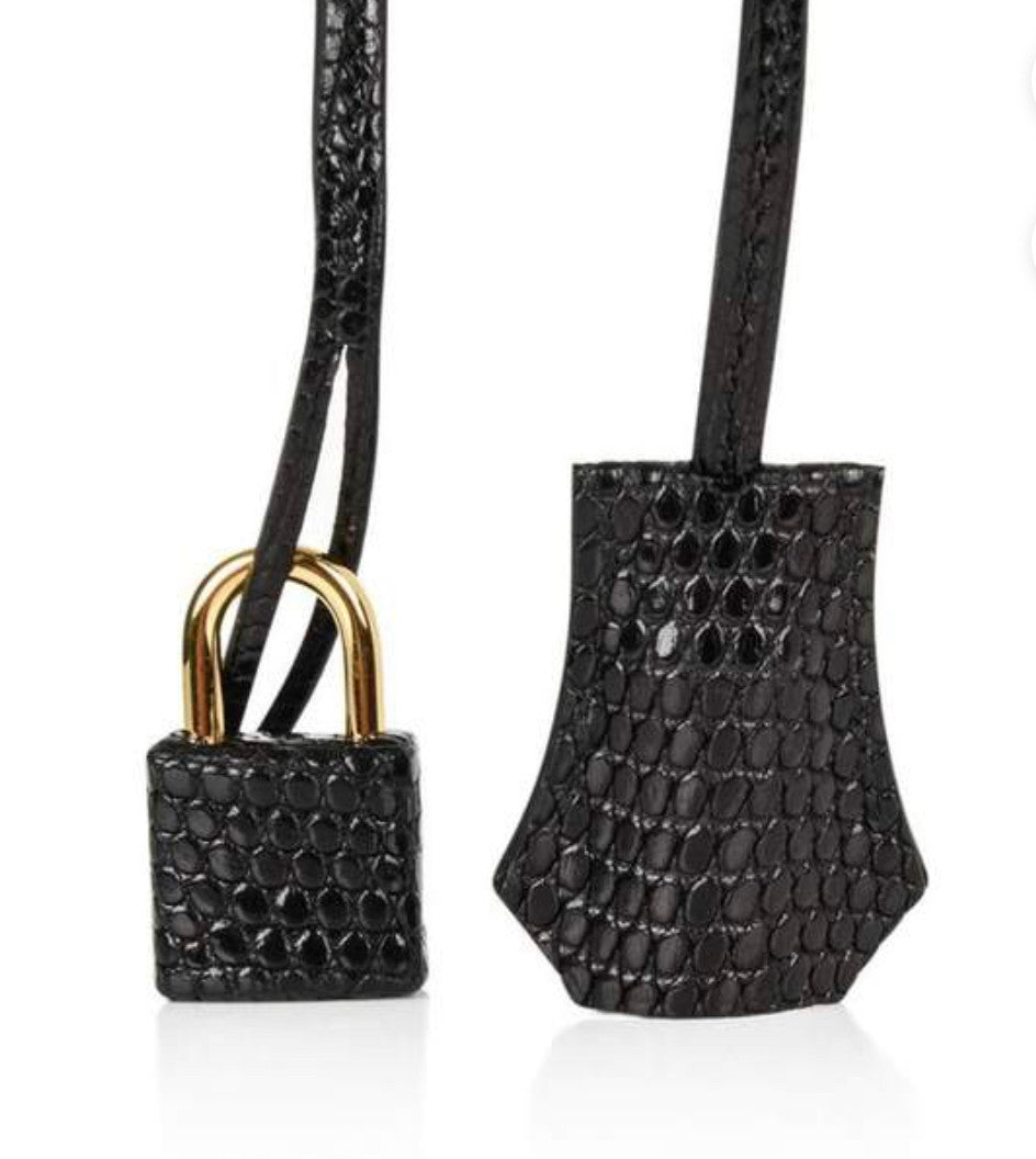 Hermes Black Lizard Birkin Bag 25cm Gold Hardware