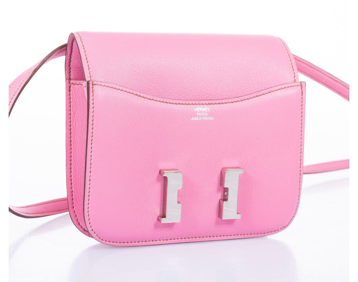 Hermès  Constance micro handbag in Rose Sakura Swift  leather