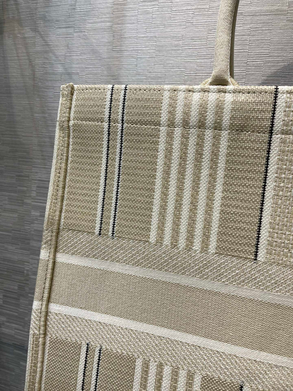 Christian Dior DIOR BOOK TOTE Beige Stripes Embroidery Reference: M1286ZJAT_M925