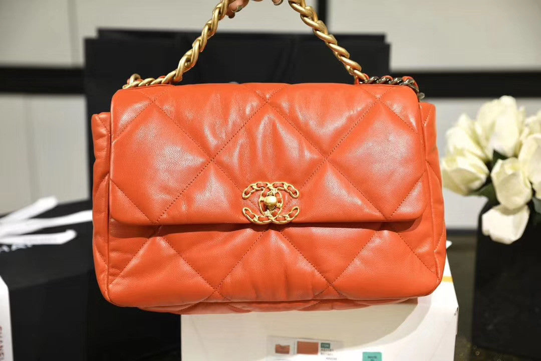 CHANEL 19 Large Flap Bag Orange