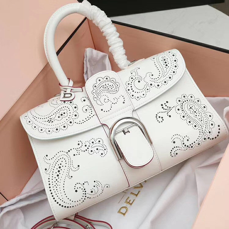 Delvaux Le Brilliant East/West mini Cashmere bag White