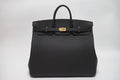 Hermes Black Clemence Leather Gold Hardware Birkin 50 Bag