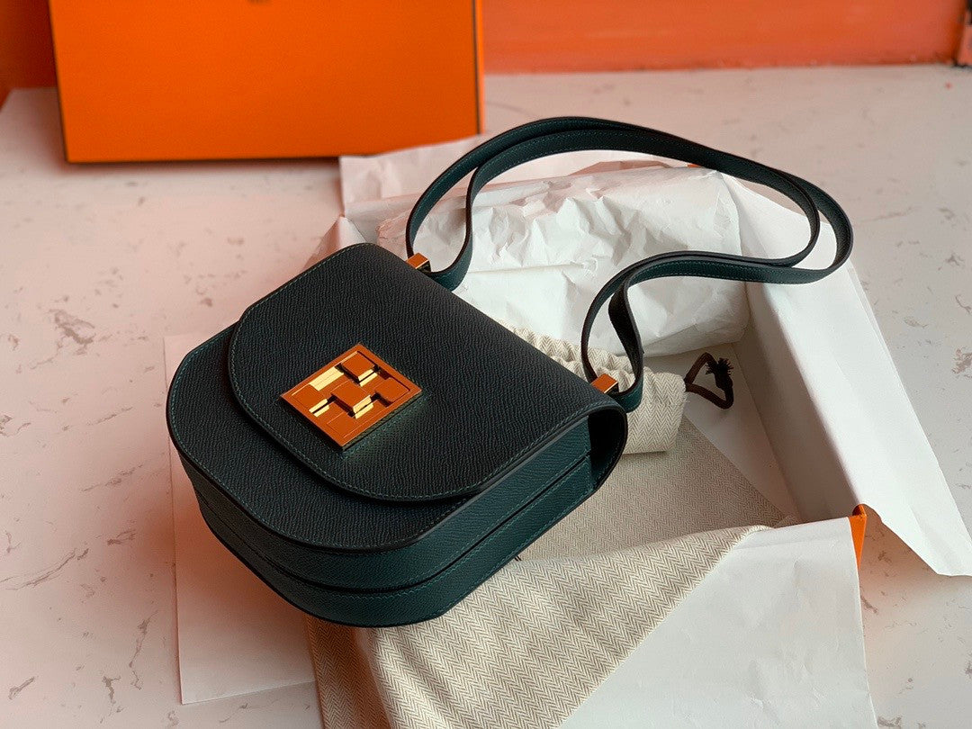 Hermes 6O Vert Cypres Mosaique au 24 - 17 bag Gold Hardware