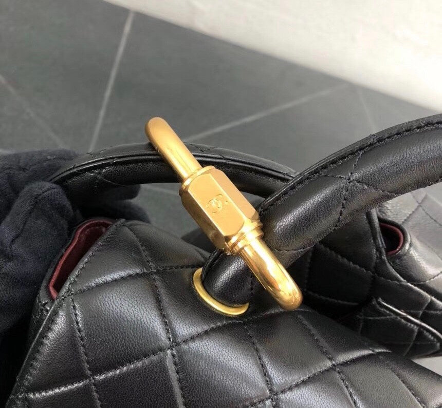 Chanel vintage duo flap bag Black