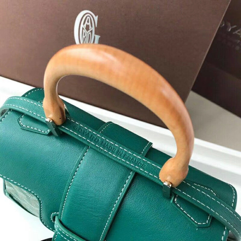 Goyard Saigon Mini  Leather Cross Body Bag Green