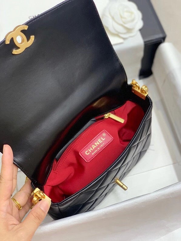 Chanel Flap Bag AS2222 with Gold Coin Charms