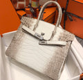 Hermes Matte Himalayan Prosperous  crocodile  Birkin bag with 18-karat white gold and diamond