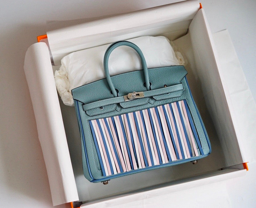 [Exclusive] Hermes Birkin 25 Bag HSS 7G Ciel Multi Colour Fringe Limited Edition