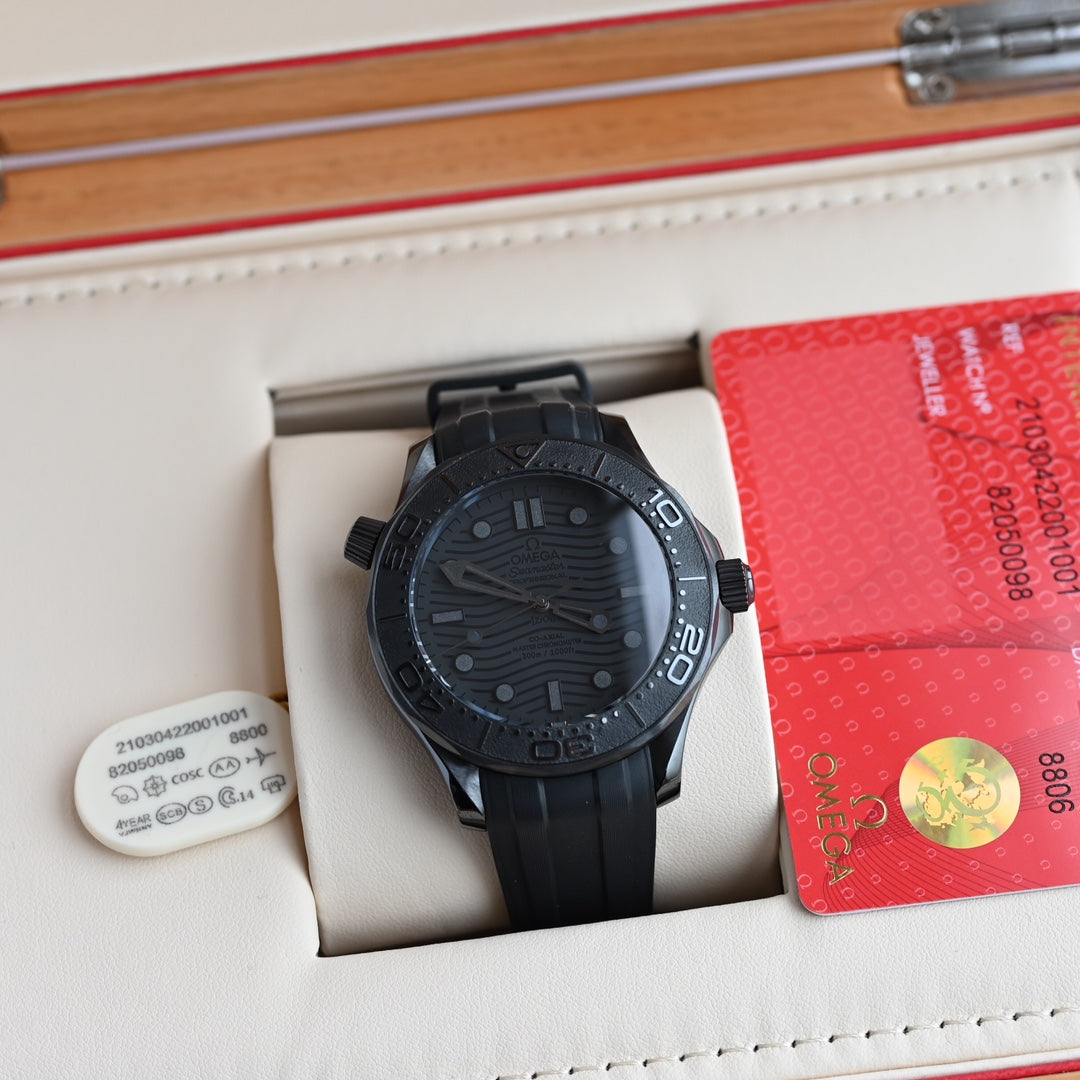 Omega Seamaster 300M Black Ceramic 43.5mm Watch Full Set