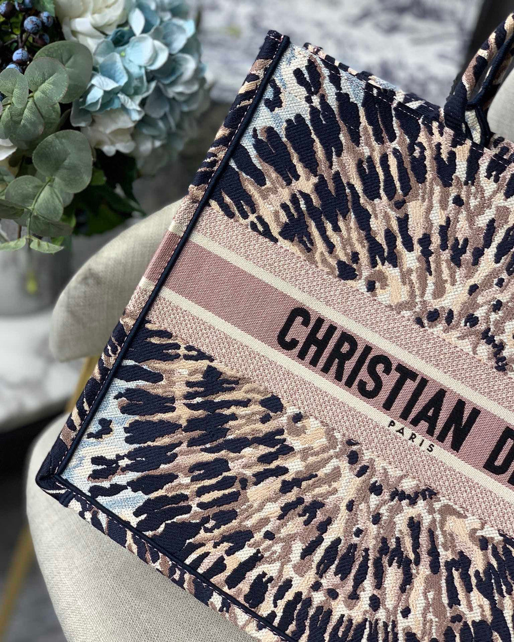 Christian Dior DIOR BOOK TOTE Multicolor Tie & Dior Embroidery