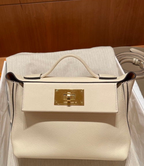 Hermès Mini 24/24 – 21 Bag Cream  Evercolor/Swift leather