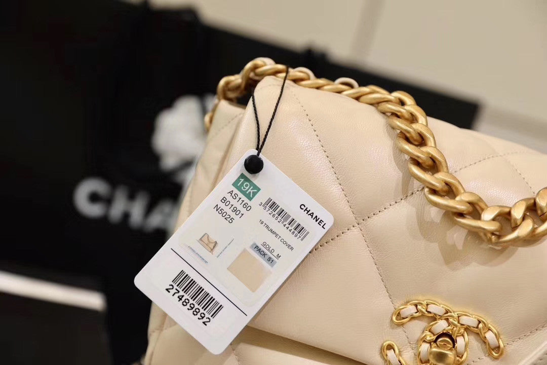 CHANEL 19 Flap Bag  Light Beige