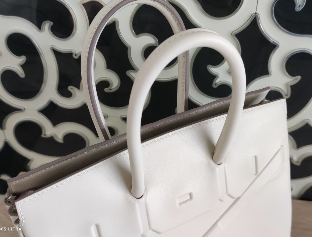 Hermes Shadow Birkin 25 Bag White Evercalf Limited Edition