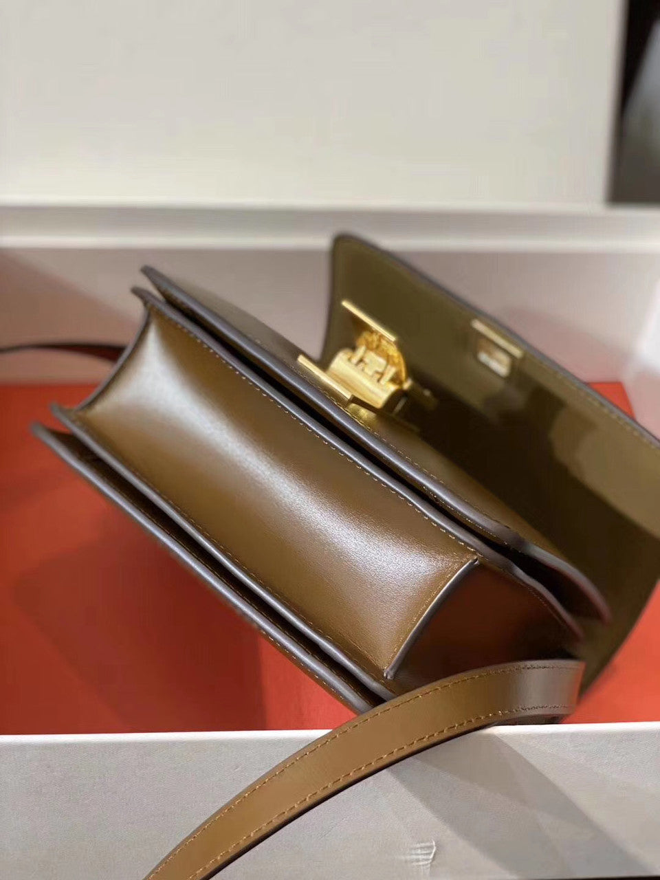 Celine SMALL CLASSIC BAG IN BOX CALFSKIN CAMEL